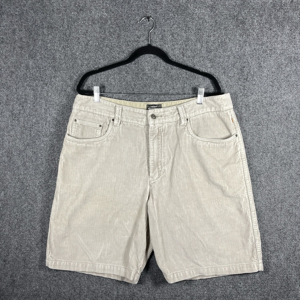 Quiksilver Waterman Collection Corduroy Shorts Off White Beige Mens Size 38